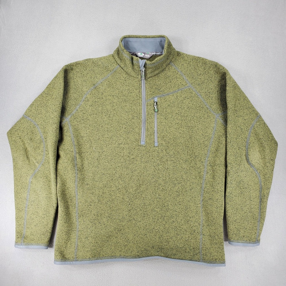 Arborwear Fleece Pullover Mens M Green 1/4 Zip Tech Sweater 408043 SS 19815